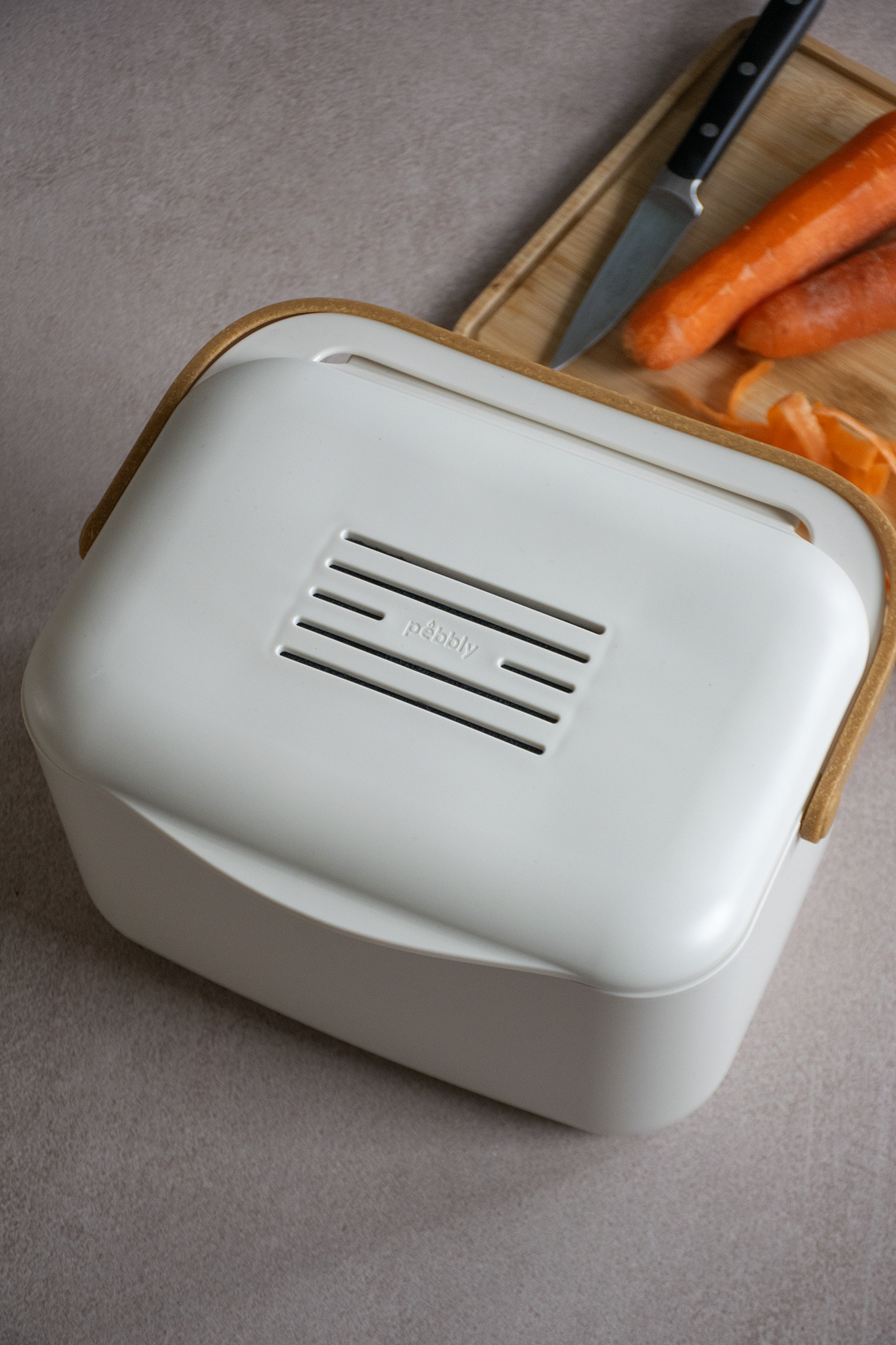 Rectangular Compost Bin + Filter (Cream)