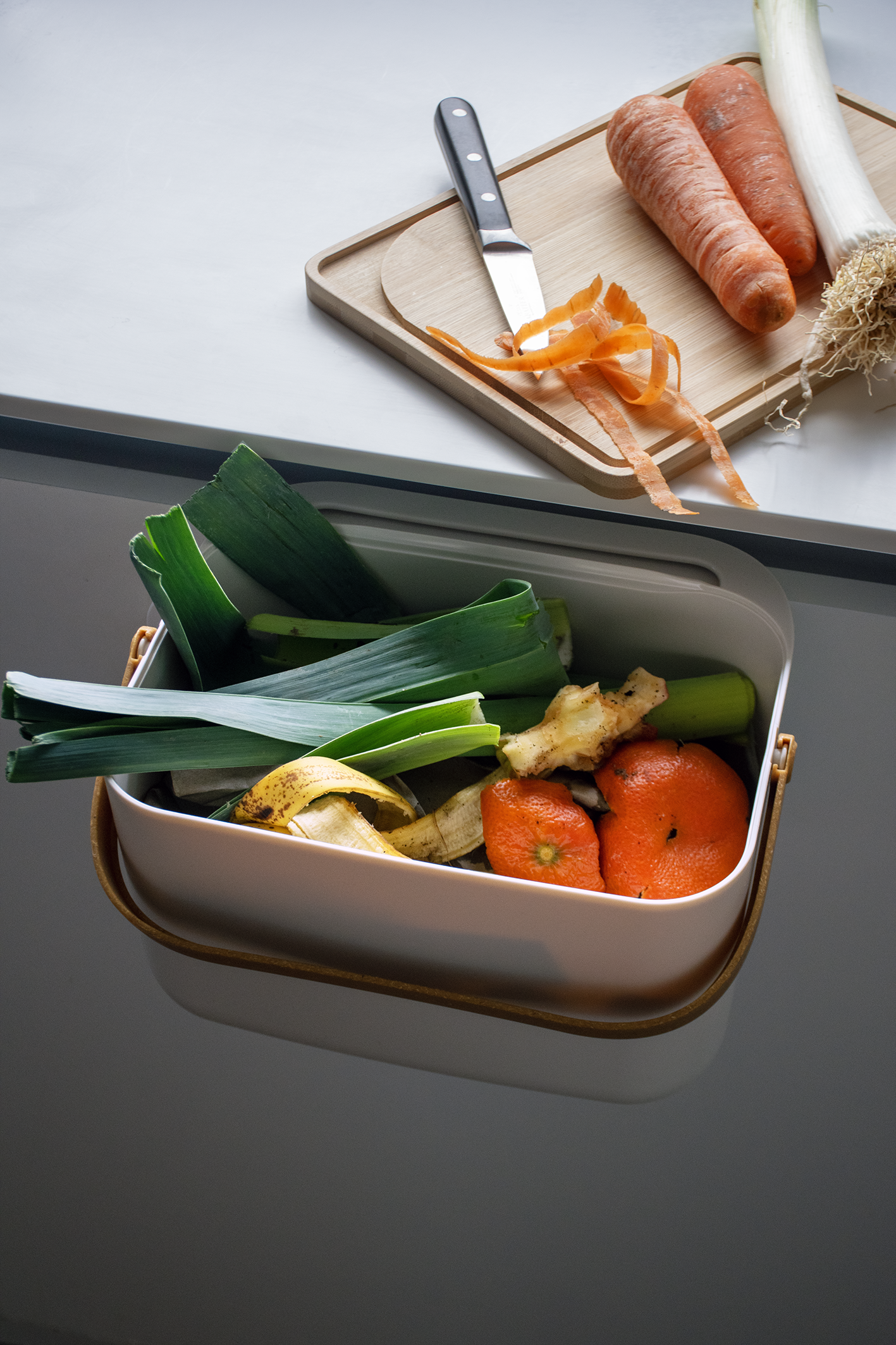 Rectangular Compost Bin + Filter (Cream)