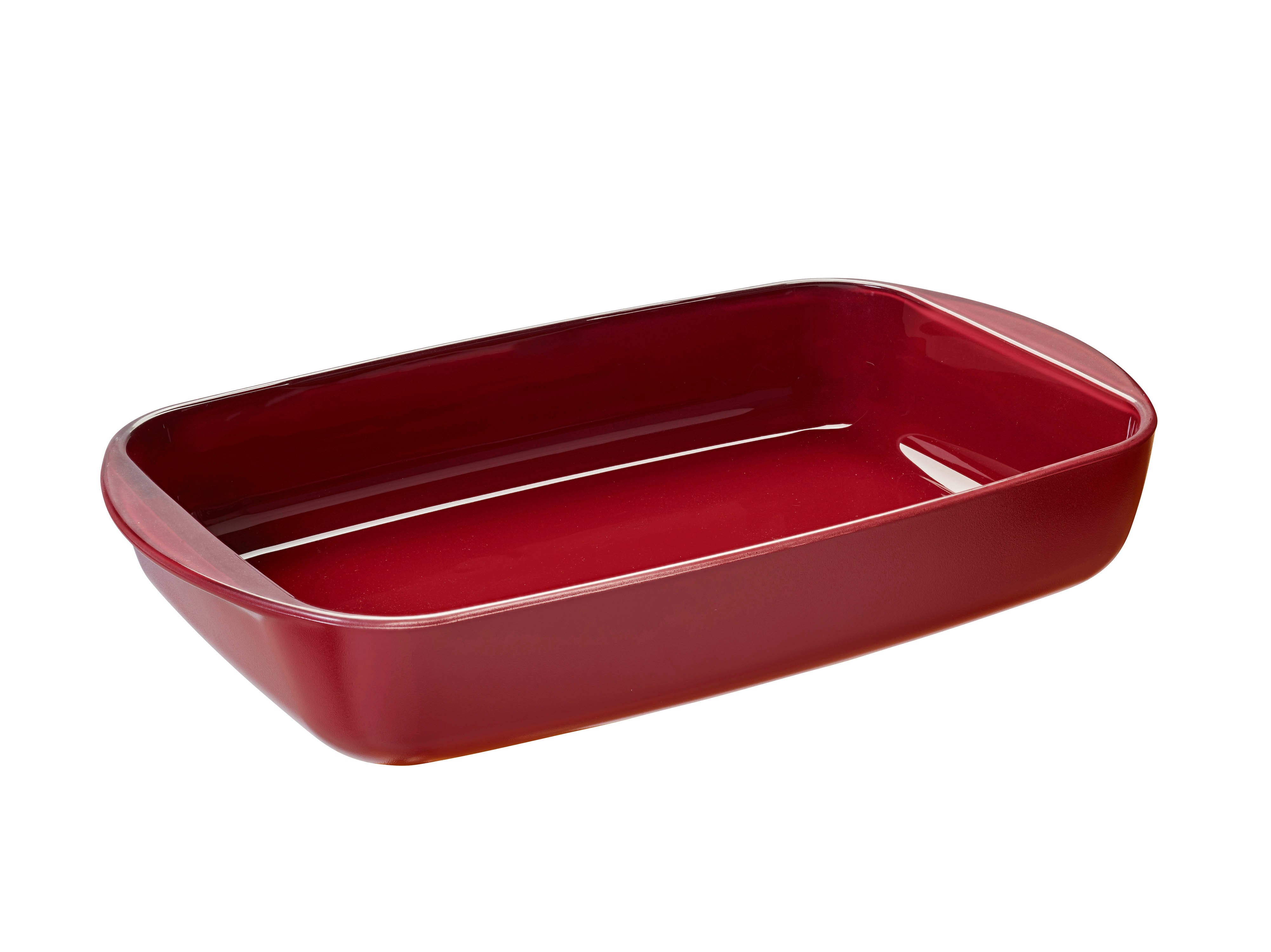 Rectangular Glass Oven Dish with Lid – 3.6L Garnet Red