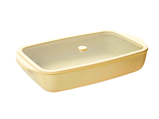 Rectangular Glass Oven Dish with Lid – 3.6L Cream