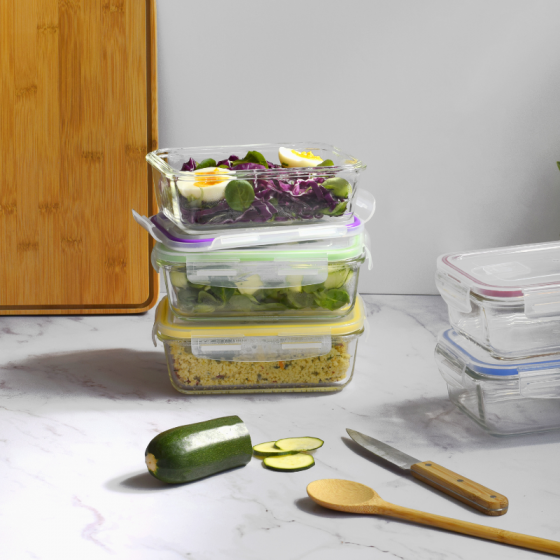 Glass Batch Cooking Set (5 pieces) Rectangular