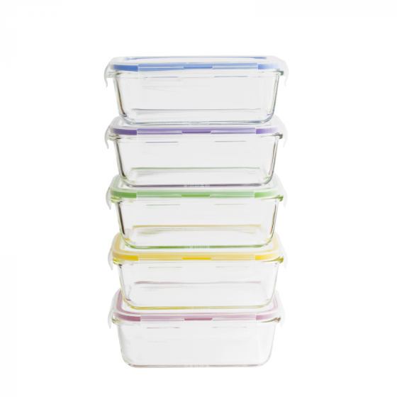 Glass Batch Cooking Set (5 pieces) Rectangular