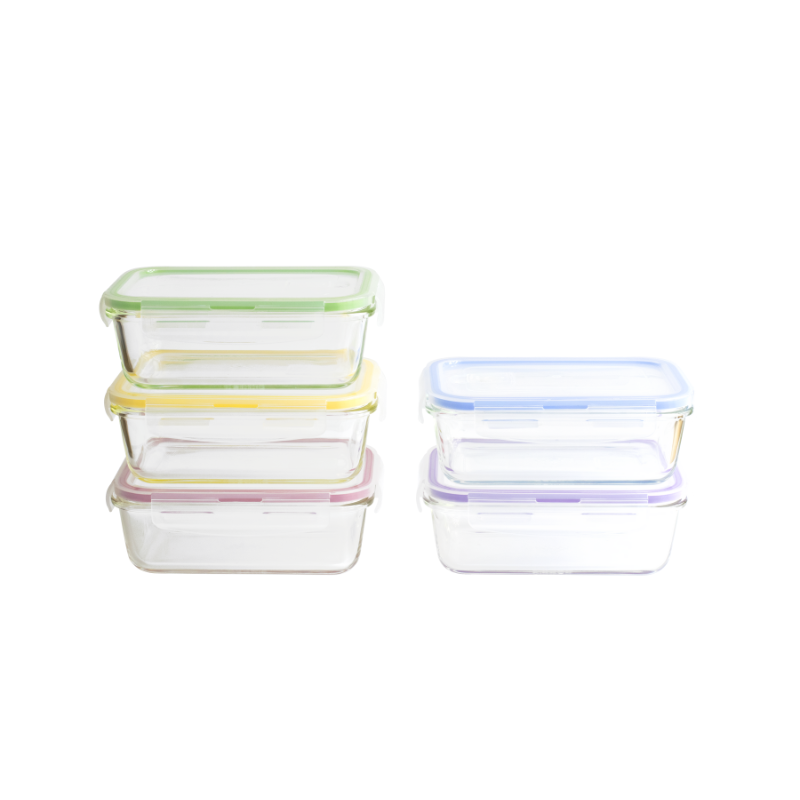 Glass Batch Cooking Set (5 pieces) Rectangular