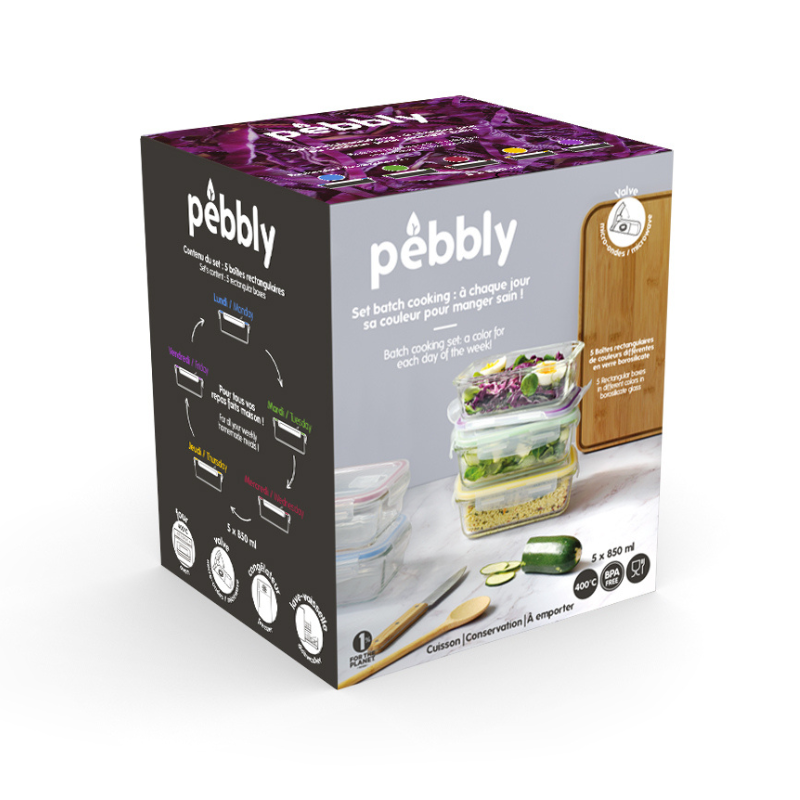 Glass Batch Cooking Set (5 pieces) Rectangular