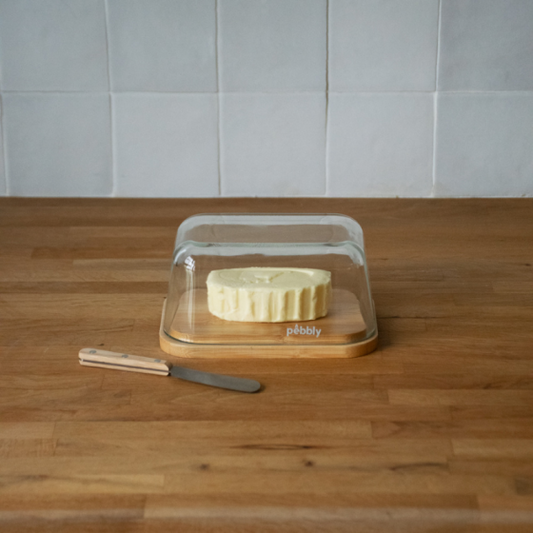 Butterdish and Spreader Bamboo