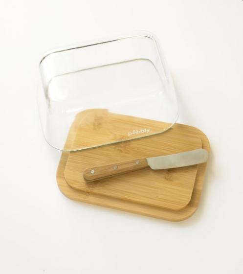 Butterdish and Spreader Bamboo