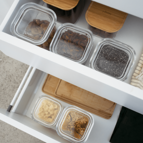 Glass Storage Container with Glass Lid - Square