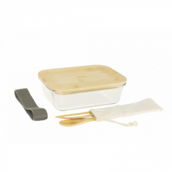 Glass Lunch Box with Cutlery Set