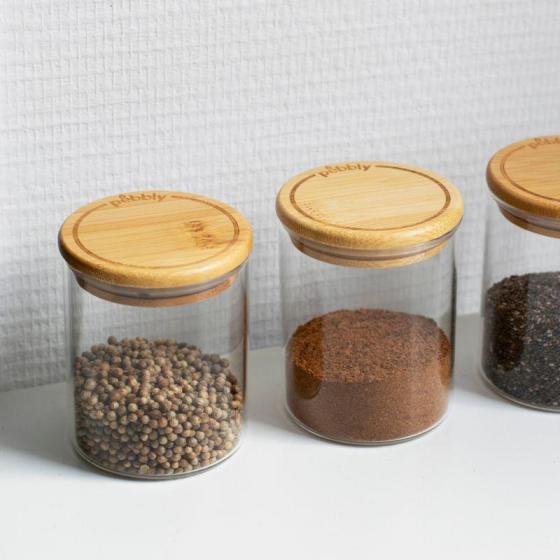 Glass Spice Jars Round (3 piece set)