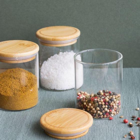 Glass Spice Jars Round (3 piece set)