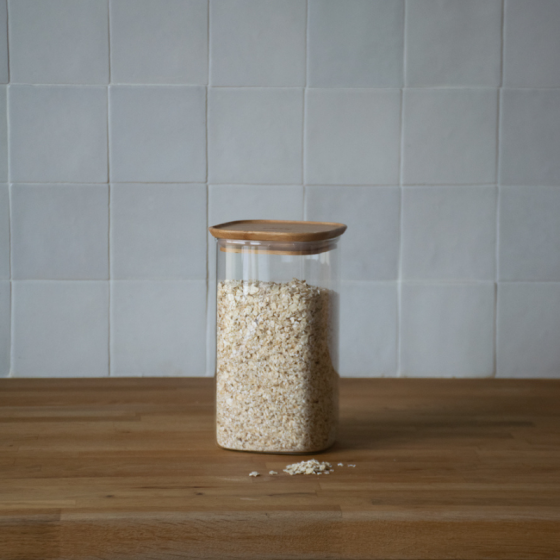 Glass Storage Container with Bamboo Lid Square