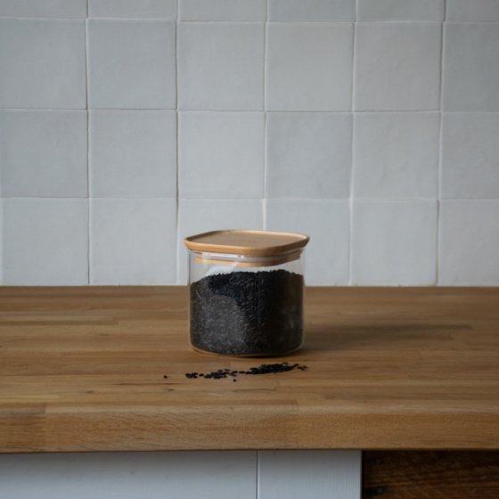 Glass Storage Container with Bamboo Lid Square