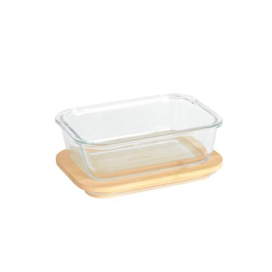 Glass Storage Container with Bamboo Lid - Rectangular