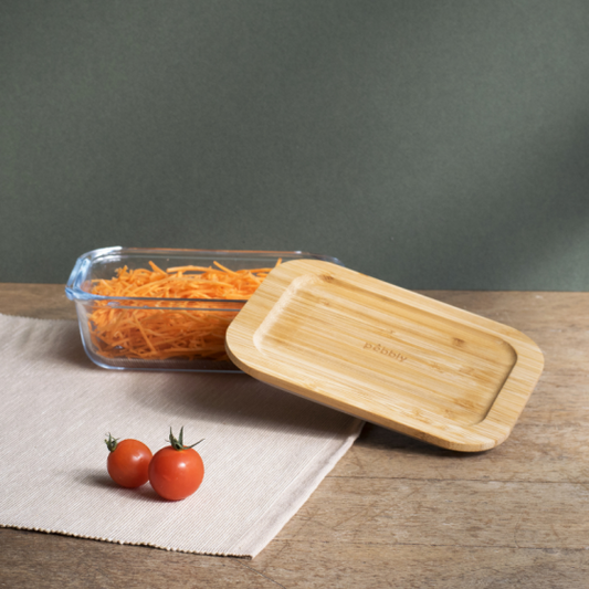 Glass Storage Container with Bamboo Lid - Rectangular